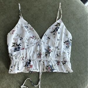 4SI3NNA White Floral Strap Top